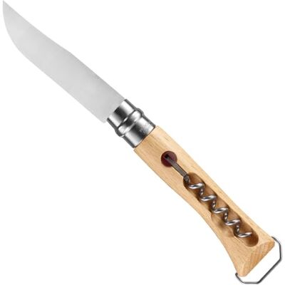 OPINEL Zakmes nr. 10 254651 met kurkentrekker en flesopener, roestvrij staal, handvat van beukenhout, lemmetlengte 10 cm, bruin OPINEL Zakmes nr. 10 254651 met kurkentrekker en flesopener, roestvrij staal, handvat van beukenhout, lemmetlengte 10 cm, bruin