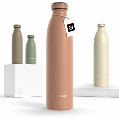 LARS NYSØM Drinkfles van roestvrij staal, 750 ml, 0,75 l, geïsoleerde waterfles, waterdichte drinkfles voor sport, fiets, kinderen (blush roze, 750 ml) LARS NYSØM Drinkfles van roestvrij staal, 750 ml, 0,75 l, geïsoleerde waterfles, waterdichte drinkfles voor sport, fiets, kinderen (blush roze, 750 ml)