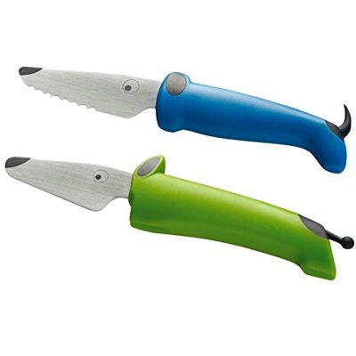 KUHN RIKON KUHN 22289 RIKON keukenmessen voor kinderen, groen/blauw, 2 stuks KUHN RIKON KUHN 22289 RIKON keukenmessen voor kinderen, groen/blauw, 2 stuks