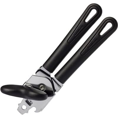 Westmark blikopener met dop en deksellifter, lengte: 20,8 cm, staal/kunststof, gentle, zwart, 28402270 Westmark blikopener met dop en deksellifter, lengte: 20,8 cm, staal/kunststof, gentle, zwart, 28402270