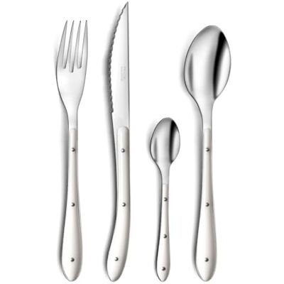 Pradel Essentiel 24-delig bestek voor 6 personen Bistro 1-2-3 roestvrij staal 18/0, standaard afwerking eendenblauw (dikte 1,5 mm) Pradel Essentiel 24-delig bestek voor 6 personen Bistro 1-2-3 roestvrij staal 18/0, standaard afwerking eendenblauw (dikte 1,5 mm)