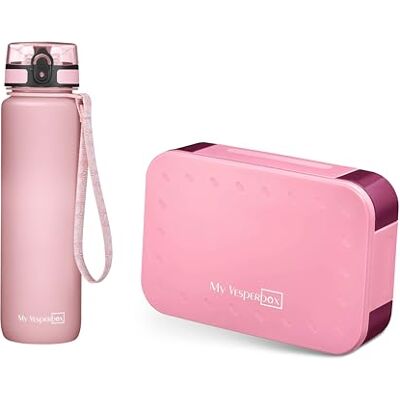 My Vesperbox Mini Lite Set Bento Box en drinkfles 750 ml Lunchbox met variabele vakken Lunchbox voor kinderen Lekvrij BPA-vrij Ideaal voor school en school My Vesperbox Mini Lite Set Bento Box en drinkfles 750 ml Lunchbox met variabele vakken Lunchbox voor kinderen Lekvrij BPA-vrij Ideaal voor school en school