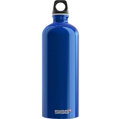 Sigg Traveller Herbruikbare fles, donkerblauw (1 l), luchtdichte fles, vrij van schadelijke stoffen, ultralichte aluminium fles, schroefsluiting Sigg Traveller Herbruikbare fles, donkerblauw (1 l), luchtdichte fles, vrij van schadelijke stoffen, ultralichte aluminium fles, schroefsluiting