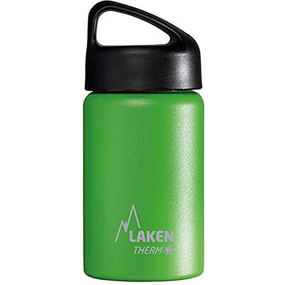 LAKEN Klassieke thermosfles van roestvrij staal met vacuüm-isolatie en brede hals, 350 ml, groen LAKEN Klassieke thermosfles van roestvrij staal met vacuüm-isolatie en brede hals, 350 ml, groen