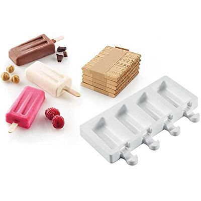silikomart 22.350.87.0065 bakvorm voor 4 mini-apparaten, vintage, siliconen, wit, 24 x 11,5 H 3,3 cm silikomart 22.350.87.0065 bakvorm voor 4 mini-apparaten, vintage, siliconen, wit, 24 x 11,5 H 3,3 cm