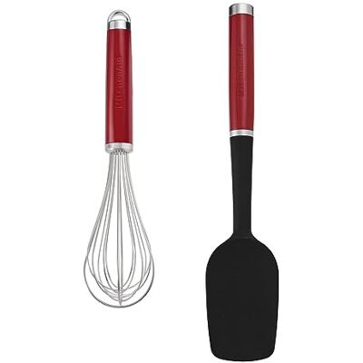 KitchenAid 2 stuks roestvrijstalen lepel en garde gebak set 30 cm Empire Red KitchenAid 2 stuks roestvrijstalen lepel en garde gebak set 30 cm Empire Red