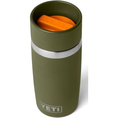 YETI Rambler Reisfles, 12 oz / 355 ml, olijf/King Crab Orange Geïsoleerde koffiemok met deksel voor onderweg, thermobeker van roestvrij staal YETI Rambler Reisfles, 12 oz / 355 ml, olijf/King Crab Orange Geïsoleerde koffiemok met deksel voor onderweg, thermobeker van roestvrij staal