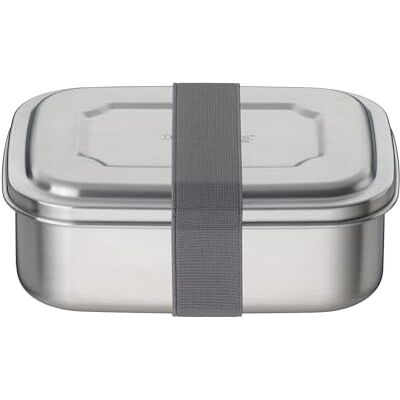 Thermos TC Sandwich Box 0,80 l, steengrijs, ongecoat roestvrij staal met textielband, roestvrijstalen broodtrommel voor universiteit, school, kantoor, vaatwasmachinebestendig, THERMOCAFÉ by Thermos TC Sandwich Box 0,80 l, steengrijs, ongecoat roestvrij staal met textielband, roestvrijstalen broodtrommel voor universiteit, school, kantoor, vaatwasmachinebestendig, THERMOCAFÉ by