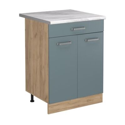 Vicco Meuble bas de cuisine "R-Line", Bleu-gris/Chêne doré 60 cm Vicco Meuble bas de cuisine "R-Line", Bleu-gris/Chêne doré 60 cm