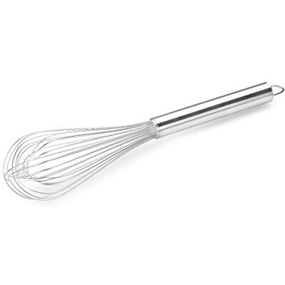Thermohauser Garde (roestvrij staal), 30 cm lang, met roestvrijstalen handgreep en haak om op te hangen, met 24 lussen Thermohauser Garde (roestvrij staal), 30 cm lang, met roestvrijstalen handgreep en haak om op te hangen, met 24 lussen