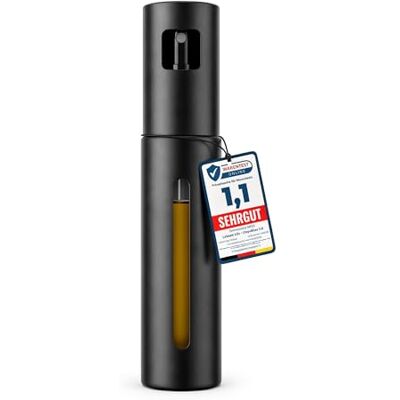 Leisure Life Set van 2 oliesproeiers 1 mm roestvrijstalen mantel UV-beschermingsglas BPA-vrij 100 ml (zwart staal UV) Leisure Life Set van 2 oliesproeiers 1 mm roestvrijstalen mantel UV-beschermingsglas BPA-vrij 100 ml (zwart staal UV)