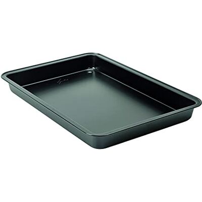 Lagostina Smakelijke ovenschaal van staal met antiaanbaklaag, zwart, 42 x 29 x 4 cm Lagostina Smakelijke ovenschaal van staal met antiaanbaklaag, zwart, 42 x 29 x 4 cm