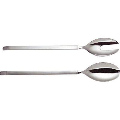 Alessi 4180/14 Dry saladebestek van roestvrij staal 18/10, glanzend, met gesatineerd handvat Alessi 4180/14 Dry saladebestek van roestvrij staal 18/10, glanzend, met gesatineerd handvat