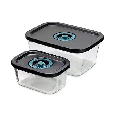 Tognana Avantspace Set van 2 rechthoekige containers 0,47 l 1,38 l met transparant glazen deksel Tognana Avantspace Set van 2 rechthoekige containers 0,47 l 1,38 l met transparant glazen deksel