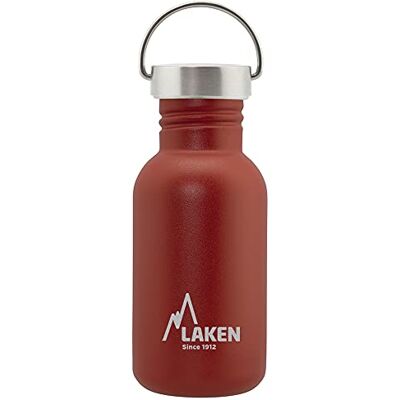 LAKEN Basic roestvrijstalen fles met staal en brede mond, 0,5 lood rood LAKEN Basic roestvrijstalen fles met staal en brede mond, 0,5 lood rood