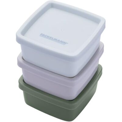 Fackelmann Set van 3 rechthoekige snackdozen, ideaal voor sauzen, dressings en specerijen, waterdicht en vaatwasmachinebestendig Fackelmann Set van 3 rechthoekige snackdozen, ideaal voor sauzen, dressings en specerijen, waterdicht en vaatwasmachinebestendig