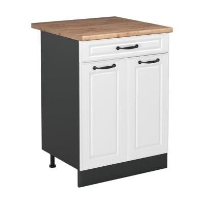 Vicco Meuble bas de cuisine "R-Line", Blanc campagne/Anthracite 60 cm Vicco Meuble bas de cuisine "R-Line", Blanc campagne/Anthracite 60 cm