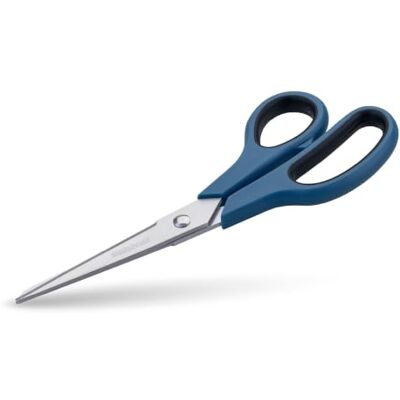 Fackelmann Essentiële schaar voor keuken, huis en werkplek, scherpe messen van roestvrij staal, ergonomische handgreep, donkerblauw, 20 cm Fackelmann Essentiële schaar voor keuken, huis en werkplek, scherpe messen van roestvrij staal, ergonomische handgreep, donkerblauw, 20 cm