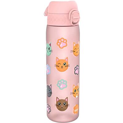 Ion8 Drinkfles, 500 ml, lekvrij, gemakkelijk te openen, veilige vergrendeling, vaatwasmachinebestendig, BPA-vrij, draaggreep, past in bekerhouders, gemakkelijk te reinigen, katten Ion8 Drinkfles, 500 ml, lekvrij, gemakkelijk te openen, veilige vergrendeling, vaatwasmachinebestendig, BPA-vrij, draaggreep, past in bekerhouders, gemakkelijk te reinigen, katten