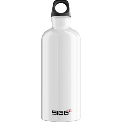 Sigg Traveller Herbruikbare fles, wit (0,6 l), luchtdichte fles zonder schadelijke stoffen, ultralichte aluminium fles, schroefsluiting Sigg Traveller Herbruikbare fles, wit (0,6 l), luchtdichte fles zonder schadelijke stoffen, ultralichte aluminium fles, schroefsluiting