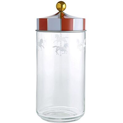 Alessi Keukenbox met verzegeld deksel, blik, glas, meerkleurig, 10,5 x 10,5 x 24,5 cm Alessi Keukenbox met verzegeld deksel, blik, glas, meerkleurig, 10,5 x 10,5 x 24,5 cm
