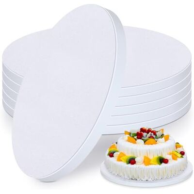 Bafumiu Set van 5 ronde taartborden, 30 cm x 12 mm, herbruikbaar, van karton, voor taarten en desserts, wit Bafumiu Set van 5 ronde taartborden, 30 cm x 12 mm, herbruikbaar, van karton, voor taarten en desserts, wit