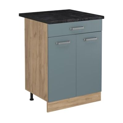 Vicco Meuble bas de cuisine "R-Line", Bleu-gris/Chêne doré 60 cm Vicco Meuble bas de cuisine "R-Line", Bleu-gris/Chêne doré 60 cm