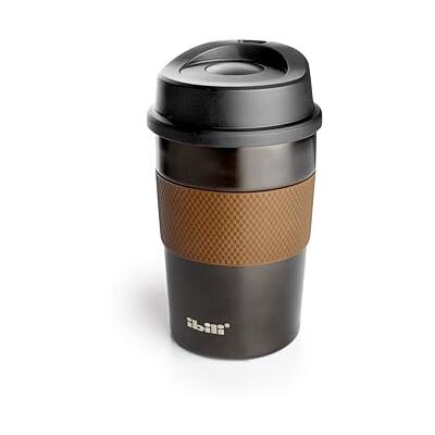 IBILI Dubbelwandige luxe koffiebeker, 360 ml, roestvrij staal, luchtdicht, bruin IBILI Dubbelwandige luxe koffiebeker, 360 ml, roestvrij staal, luchtdicht, bruin