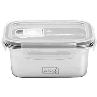Lurch 240890 Safety opbergdoos van hoogwaardig roestvrij staal met BPA-vrij kunststof deksel, 500 ml, zilverkleurig Lurch 240890 Safety opbergdoos van hoogwaardig roestvrij staal met BPA-vrij kunststof deksel, 500 ml, zilverkleurig