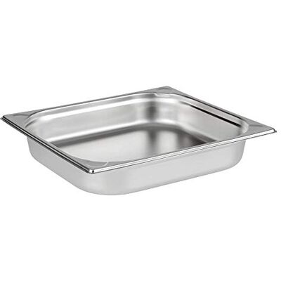 APS 81702 GN 2/3 roestvrijstalen container, 35,4 x 32,5 x 6,5 cm, 5,5 liter APS 81702 GN 2/3 roestvrijstalen container, 35,4 x 32,5 x 6,5 cm, 5,5 liter