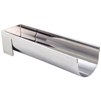 DE BUYER 3206.30 dakgoot met houtblokken, rond, roestvrij staal, 30 x 8 cm, zilverkleurig DE BUYER 3206.30 dakgoot met houtblokken, rond, roestvrij staal, 30 x 8 cm, zilverkleurig