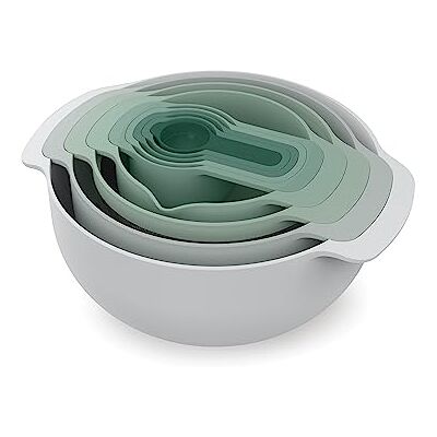 Joseph Joseph Nest 9 Plus, 9-delige set met mengkommen, maatbekers, zeef en vergiet, groen Joseph Joseph Nest 9 Plus, 9-delige set met mengkommen, maatbekers, zeef en vergiet, groen