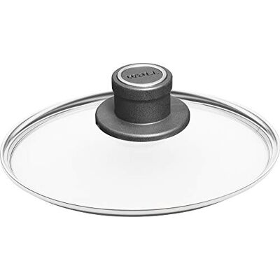 Woll Rond deksel van veiligheidsglas, Ø 18 cm, dekselknop met permanente ventilatie, roestvrijstalen rand, transparant, ovenbestendig tot 250 °C Woll Rond deksel van veiligheidsglas, Ø 18 cm, dekselknop met permanente ventilatie, roestvrijstalen rand, transparant, ovenbestendig tot 250 °C