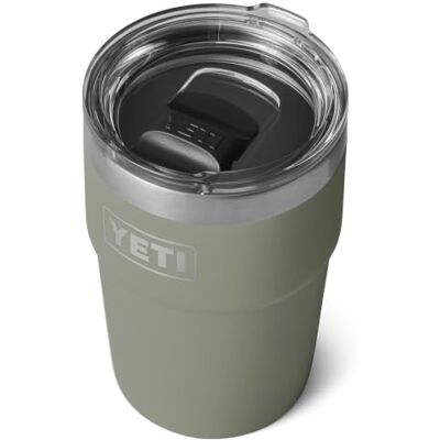 YETI Rambler stapelbare beker, pampasgroen, 16 oz / 473 ml Roestvrijstalen koffiemok met MagSlider deksel (niet lekvrij) thermobeker om dranken warm te houden YETI Rambler stapelbare beker, pampasgroen, 16 oz / 473 ml Roestvrijstalen koffiemok met MagSlider deksel (niet lekvrij) thermobeker om dranken warm te houden