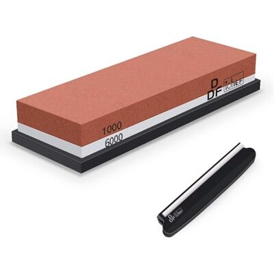 DDF iohEF Slijpsteen, korrel 1000/6000, wetsteen, professioneel 2-in-1, dubbelzijdige messenslijper met antislip siliconen houder en messenhouder voor messen DDF iohEF Slijpsteen, korrel 1000/6000, wetsteen, professioneel 2-in-1, dubbelzijdige messenslijper met antislip siliconen houder en messenhouder voor messen