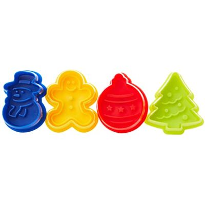 IBILI 733100 set van 4 uitsteekvormen met drukknop Kerstmis IBILI 733100 set van 4 uitsteekvormen met drukknop Kerstmis