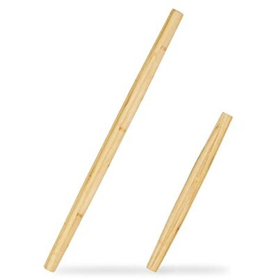 Relaxdays Keukenrol, set van 2 massagesticks Rulo massageapparaat, pizza of pasta bamboe, 2 maten 65 en 40 cm, bruin Relaxdays Keukenrol, set van 2 massagesticks Rulo massageapparaat, pizza of pasta bamboe, 2 maten 65 en 40 cm, bruin