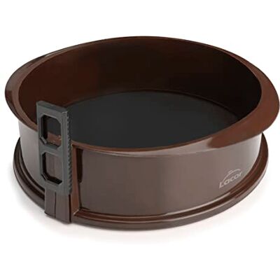 LACOR 66775 Afneembare ronde siliconen bakvorm, bakvorm, voedselveilige siliconen, veilige sluiting, ideaal voor cake en cake, glazen basis, bruin, 25 x 8 x 10 cm LACOR 66775 Afneembare ronde siliconen bakvorm, bakvorm, voedselveilige siliconen, veilige sluiting, ideaal voor cake en cake, glazen basis, bruin, 25 x 8 x 10 cm