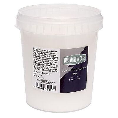 Brand New Cake BrandNewCake Witte fondant 1 kg taartdecoratie glazuur en vulling ideaal voor bakken Brand New Cake BrandNewCake Witte fondant 1 kg taartdecoratie glazuur en vulling ideaal voor bakken