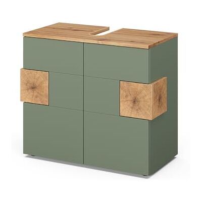 Vicco Wastafelmeubel "Eden", groen, 73,1 x 64 cm Voor wandmontage met modulaire binnenindeling Vicco Wastafelmeubel "Eden", groen, 73,1 x 64 cm Voor wandmontage met modulaire binnenindeling