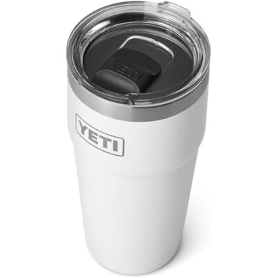 YETI Rambler Cup, vacuüm geïsoleerde roestvrijstalen stapelbare beker met magneetdeksel, wit, 591 ml YETI Rambler Cup, vacuüm geïsoleerde roestvrijstalen stapelbare beker met magneetdeksel, wit, 591 ml
