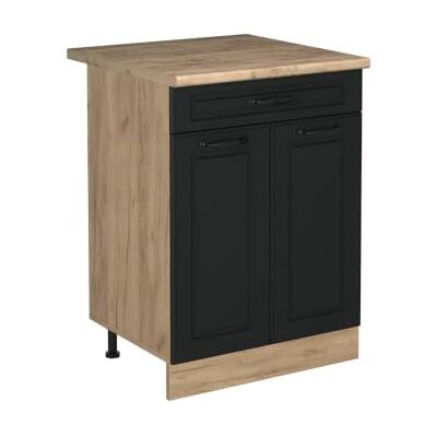 Vicco Meuble bas de cuisine "R-Line", Anthracite campagne/Chêne doré 60 cm Vicco Meuble bas de cuisine "R-Line", Anthracite campagne/Chêne doré 60 cm