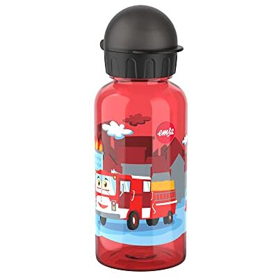 Emsa N30512 Tritan drinkfles voor kinderen, inhoud 0,4 l, 100% veilig, praktisch, hygiënisch, waterdicht, robuust, brandweermotief Emsa N30512 Tritan drinkfles voor kinderen, inhoud 0,4 l, 100% veilig, praktisch, hygiënisch, waterdicht, robuust, brandweermotief