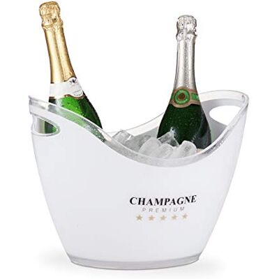 Relaxdays IJsemmer, champagne, premium volume van 6 l, ijshouder, ijsmand, 25,5 x 34,5 x 26 cm, wit Relaxdays IJsemmer, champagne, premium volume van 6 l, ijshouder, ijsmand, 25,5 x 34,5 x 26 cm, wit
