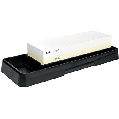 Kai Gecombineerde slijpsteen, korrel 3000/6000, Japanse messenslijper voor optimaal slijpen en polijsten, bruikbaar oppervlak 18,5 x 6 x 3 cm Kai Gecombineerde slijpsteen, korrel 3000/6000, Japanse messenslijper voor optimaal slijpen en polijsten, bruikbaar oppervlak 18,5 x 6 x 3 cm