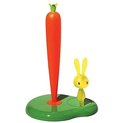Alessi ASG42 GR Bunny & Carrot Thermoplastische hars keukenrolhouder, groen Alessi ASG42 GR Bunny & Carrot Thermoplastische hars keukenrolhouder, groen