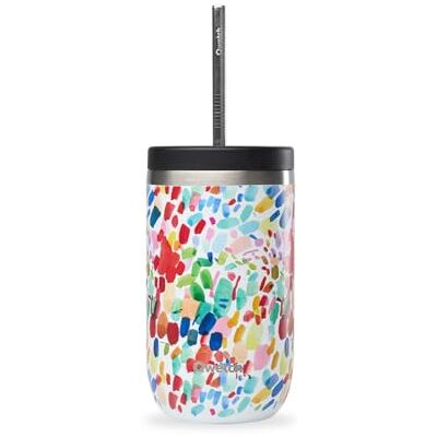 QWETCH Arty Cold Cup drinkfles 470 ml 24 uur ijskoud en 12 uur koud gerecycled en BPA-vrij roestvrij staal Geïsoleerde beker met rietje en spatdeksel Perfect voor QWETCH Arty Cold Cup drinkfles 470 ml 24 uur ijskoud en 12 uur koud gerecycled en BPA-vrij roestvrij staal Geïsoleerde beker met rietje en spatdeksel Perfect voor