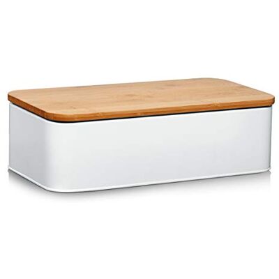 Zeller 25377 broodtrommel van metaal, wit, 42,5 x 23 x 13 cm Zeller 25377 broodtrommel van metaal, wit, 42,5 x 23 x 13 cm