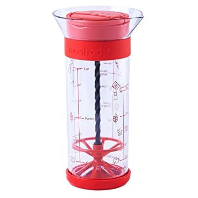 mastrad Twist'n'Mix Blender Maak vloeibare pasta (pannenkoeken, wafels, pannenkoeken) zonder enig ander materiaal Gegarandeerd klontervrij Eenvoudige bediening 700 ml Rood F38610 mastrad Twist'n'Mix Blender Maak vloeibare pasta (pannenkoeken, wafels, pannenkoeken) zonder enig ander materiaal Gegarandeerd klontervrij Eenvoudige bediening 700 ml Rood F38610