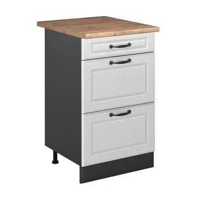 Vicco Meuble cuisine "R-Line", Blanc campagne/Anthracite 50 cm Vicco Meuble cuisine "R-Line", Blanc campagne/Anthracite 50 cm